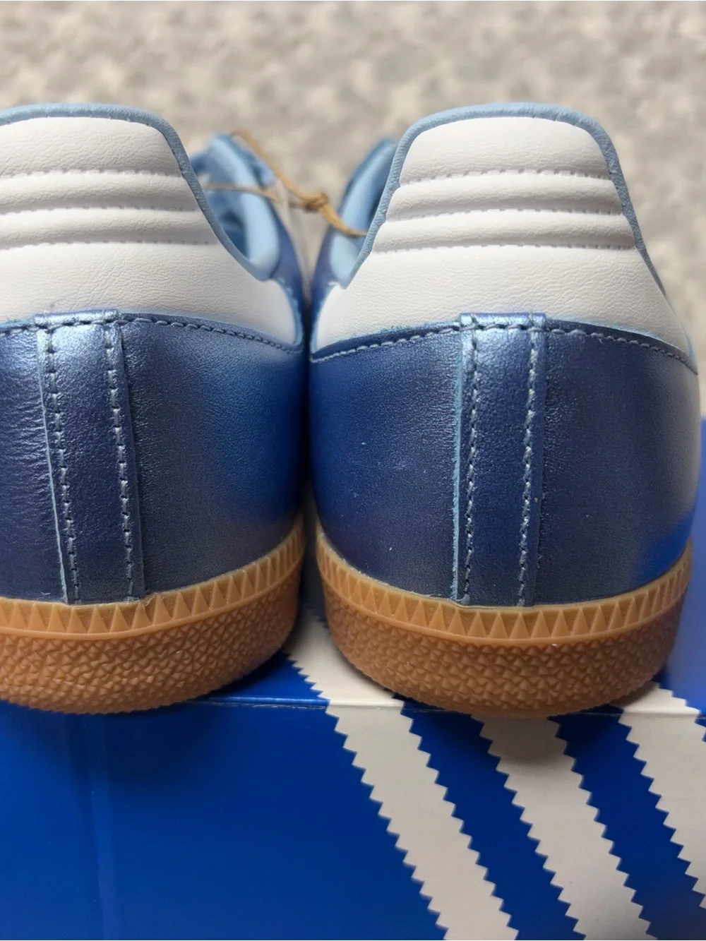 adidas OG Samba Metallic Blue Gum Sole women 7.5